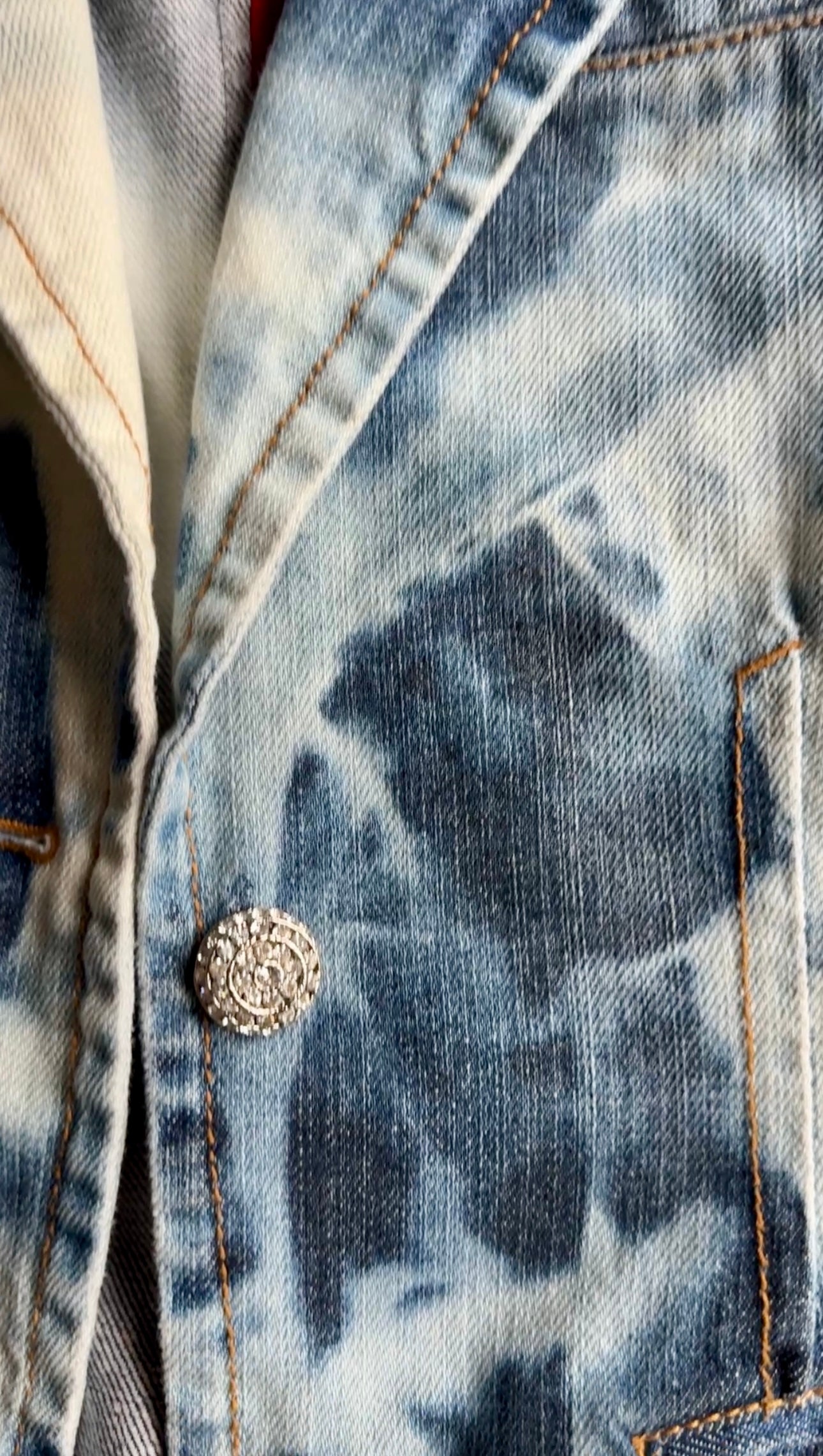 Kindle, Fitted Denim Blazer with Chanel-Inspired Buttons
