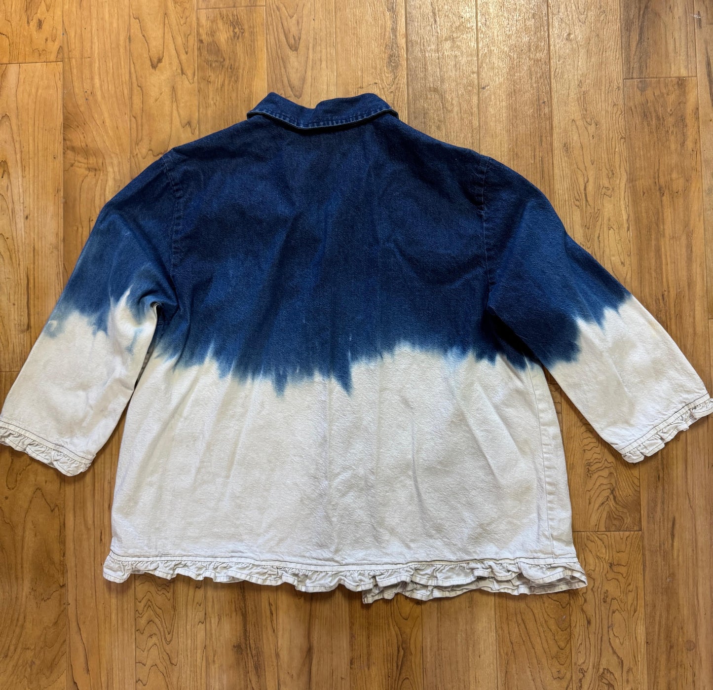 Cloud Rising, Ruffled Denim Jean Blouse