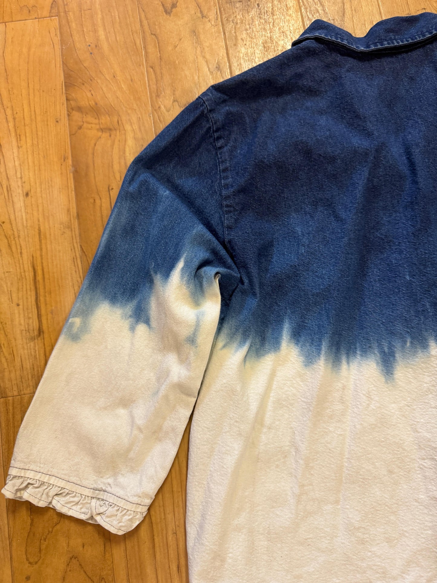 Cloud Rising, Ruffled Denim Jean Blouse