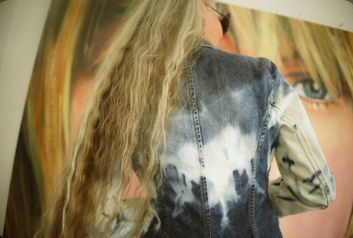 Kindle, Fitted Denim Blazer with Chanel-Inspired Buttons