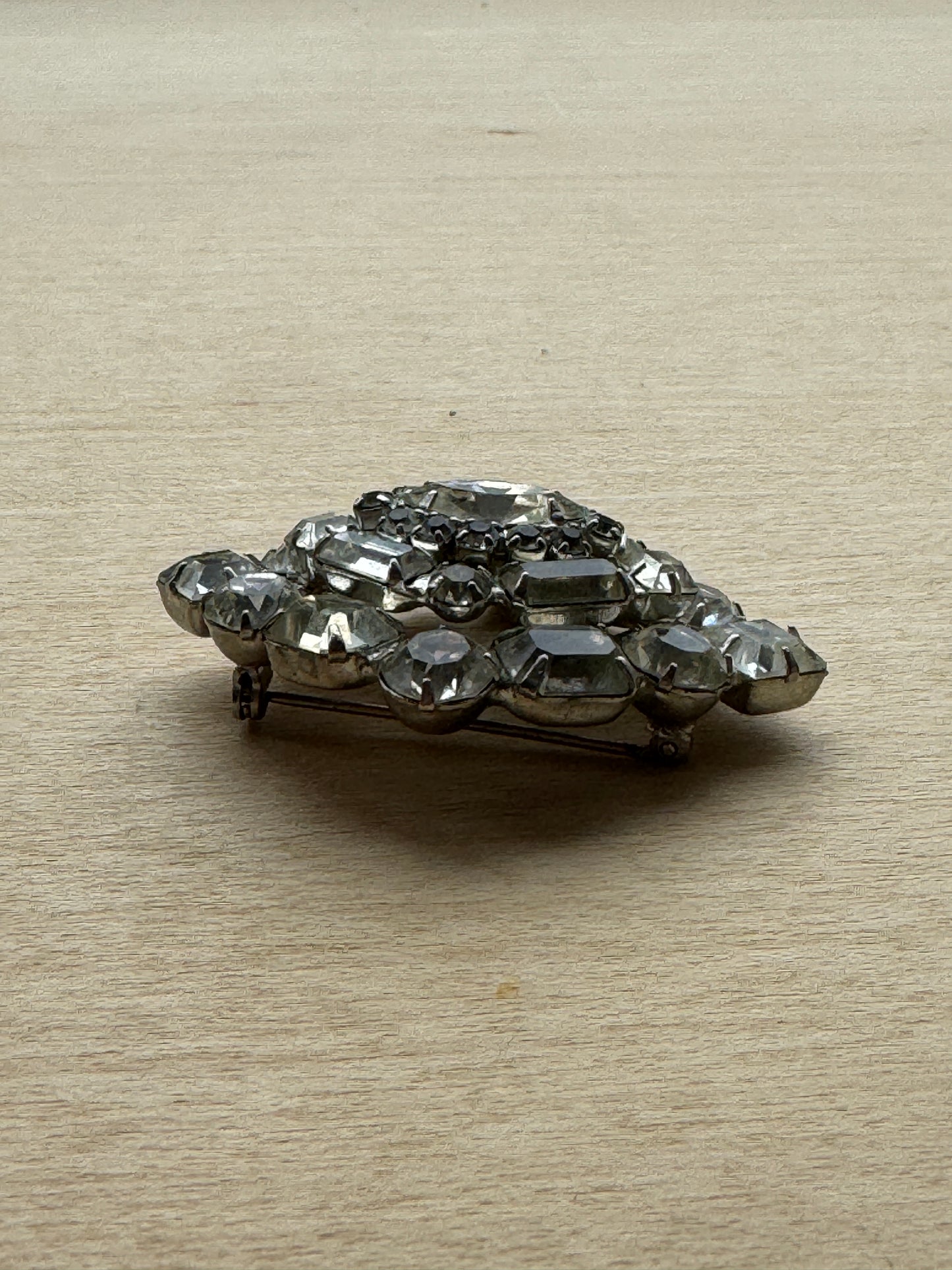 Diamond-Shaped Vintage Jewel Brooch Pin