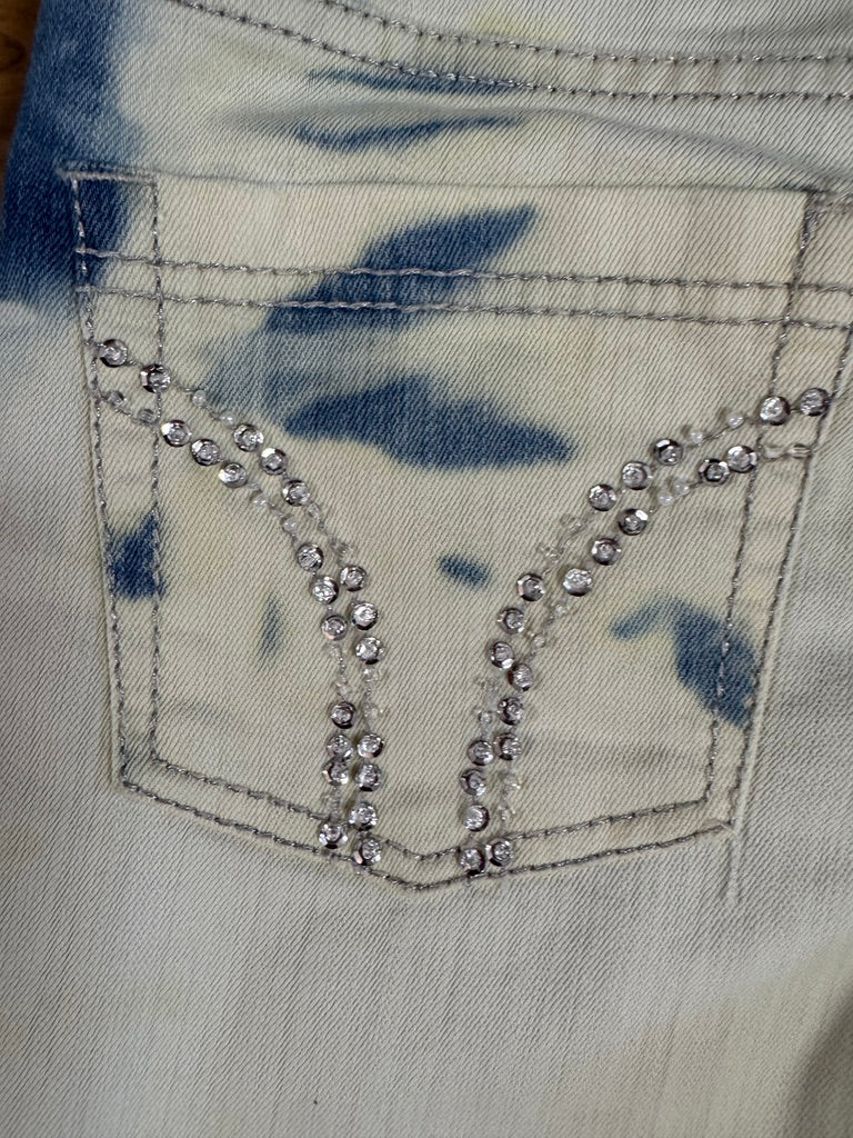 Diva, Embellished Denim Jean Cut-off Shorts