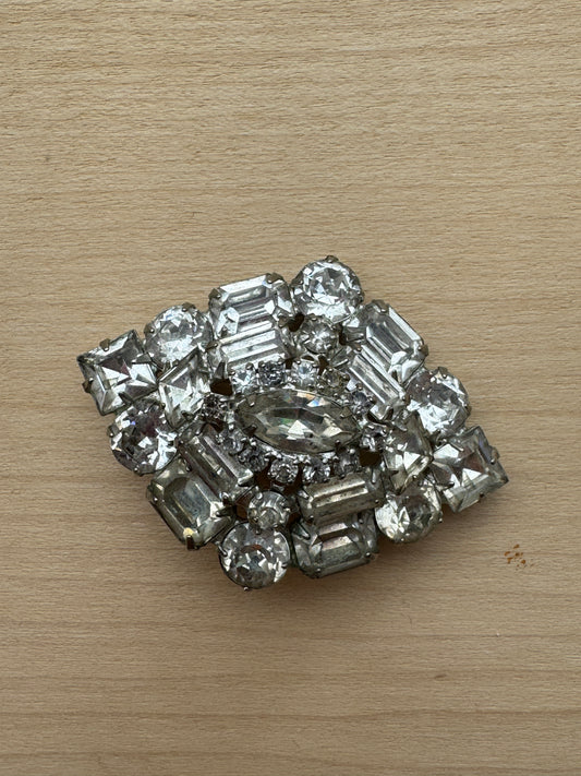 Diamond-Shaped Vintage Jewel Brooch Pin